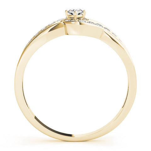 Yellow gold Round Diamond Twist Band with Pavé Setting 2