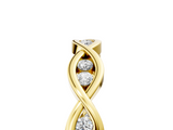 Yellow gold Round Diamond Twist Eternity Band with Bezel Setting_9