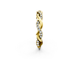 Yellow gold Round Diamond Twist Eternity Band with Pavé Setting_23