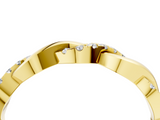 Yellow gold Round Diamond Twist Eternity Band with Pavé Setting_25