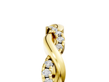 Yellow gold Round Diamond Twist Eternity Band with Pavé Setting_26
