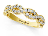 Yellow gold Round Diamond Twisted Eternity Band with Pavé and Shared Prong Setting_83