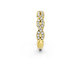 Yellow gold Round Diamond Twisted Eternity Band with Pavé and Shared Prong Setting_84