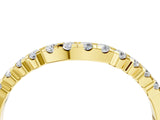 Yellow gold Round Diamond U-Shape Pavé Curved Wedding Band_6