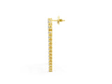 Yellow gold Round Diamond U-Shaped Drop Earrings_1
