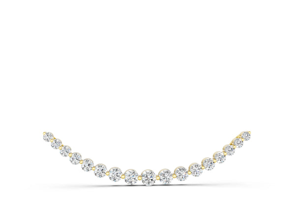 Yellow gold Round Diamond V-Prong Bar Pendant