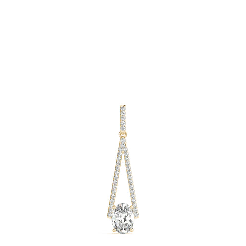 Yellow gold Round Diamond V-Prong Pavé Pendant 1