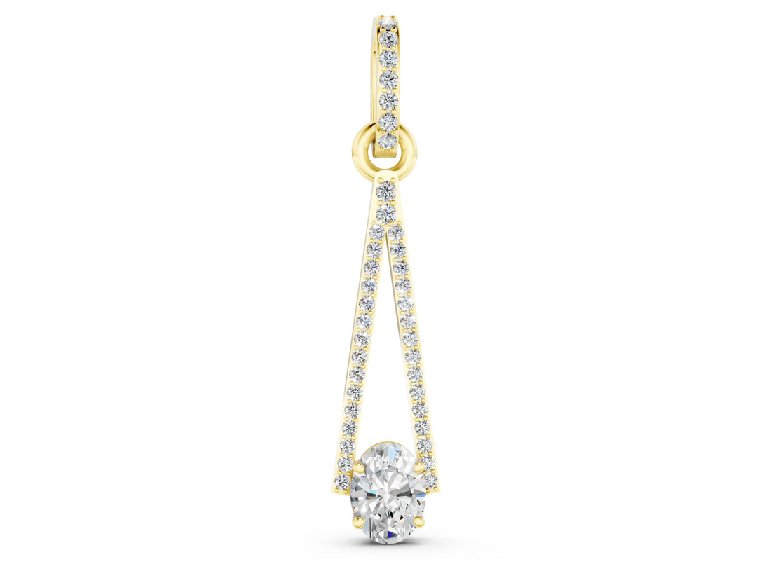 Yellow gold Round Diamond V-Prong Pavé Pendant_17