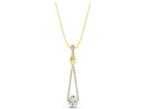 Yellow gold Round Diamond V-Prong Pavé Pendant_18