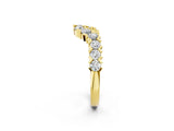 Yellow gold Round Diamond V-Shaped Prong Set Eternity Band_4