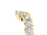 Yellow gold Round Diamond V-Shaped Prong Set Eternity Band_7