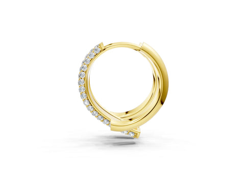 Yellow gold Round Diamond Vega Bypass Hoop Earrings_1
