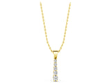 Yellow gold Round Diamond Vertical Pendant with Prong Setting_1