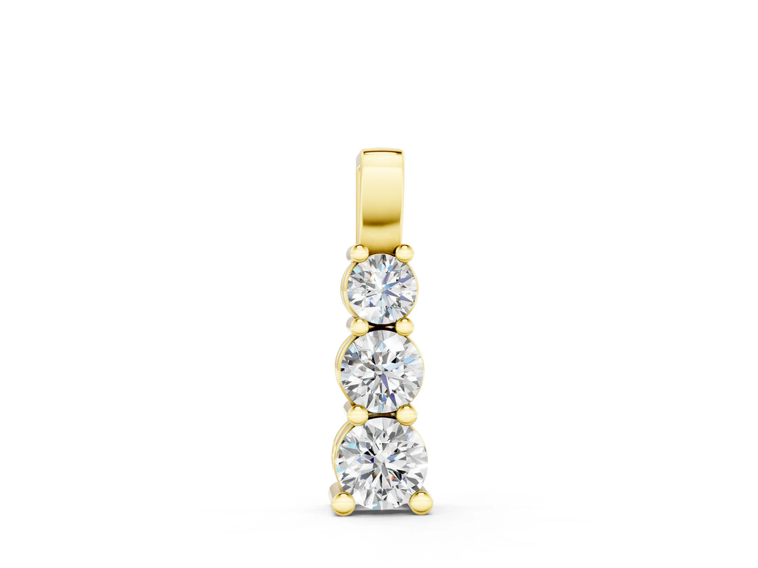 Yellow gold Round Diamond Vertical Prong Pendant_6