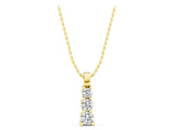 Yellow gold Round Diamond Vertical Prong Pendant_7