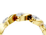 Yellow gold Round Diamond Wave Band with Channel Setting and Shared Prongs_8