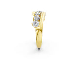 Yellow gold Round Diamond Wave Band with Channel and Shared Prong Setting_23