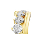 Yellow gold Round Diamond Wave Band with Channel and Shared Prong Setting_26