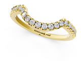 Yellow gold Round Diamond Wavy Eternity Band with Prong Setting_5