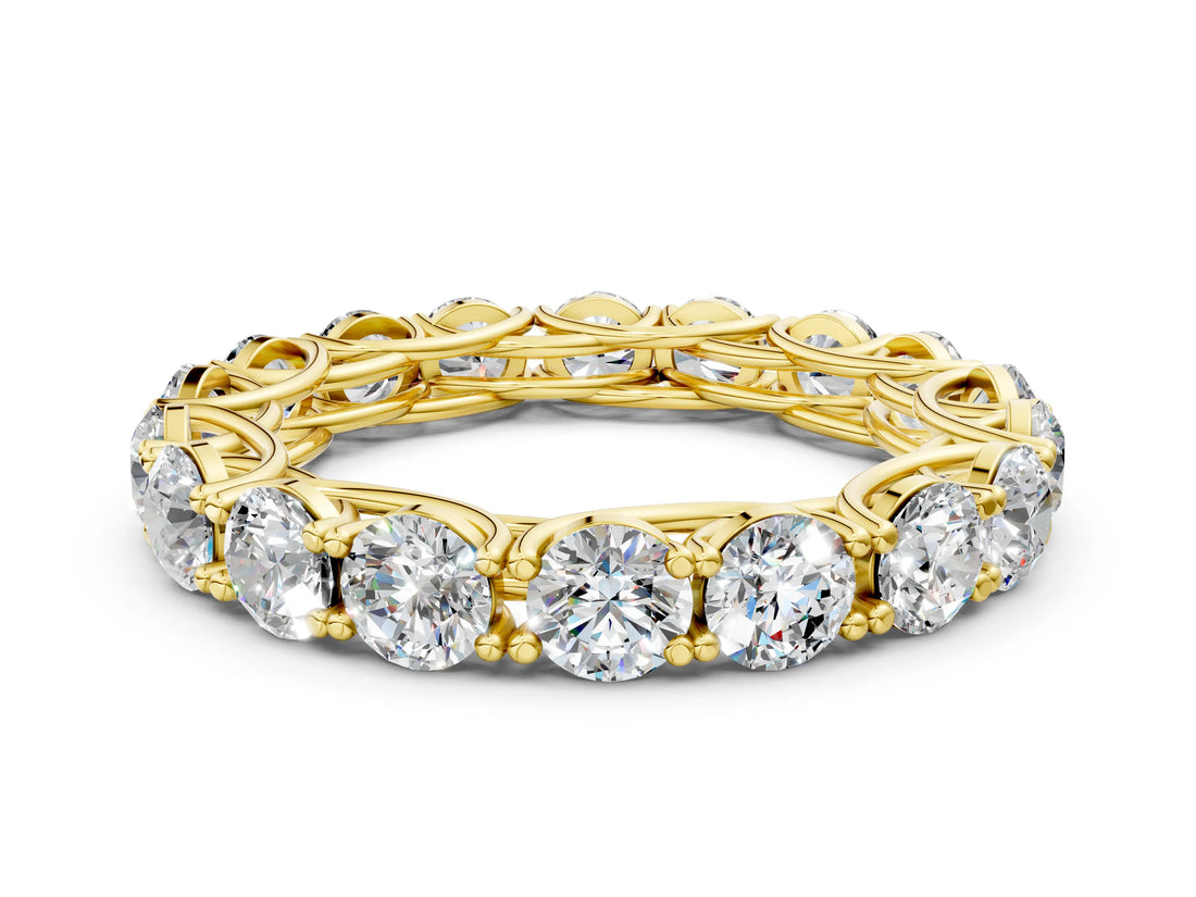 Yellow gold Round Diamond Woven Full Eternity Band_6