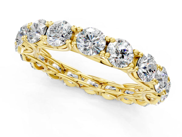 Yellow gold Round Diamond Woven Full Eternity Band