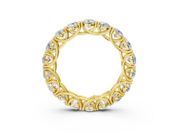 Yellow gold Round Diamond Woven Full Eternity Band