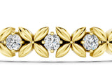 Yellow gold Round Diamond XOXO Tennis Bracelet with Four-Prong Setting_3