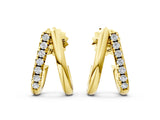 Yellow gold Round Diamond Zuri Huggie Hoop Earrings_4