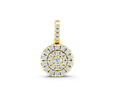 Yellow gold Round Double Halo Diamond Pendant with Pavé Setting_4