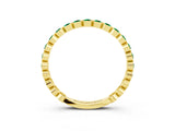 Yellow gold Round Emerald Bezel Set Eternity Band_10