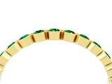 Yellow gold Round Emerald Bezel Set Eternity Band_11