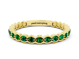 Yellow gold Round Emerald Bezel Set Eternity Band_7
