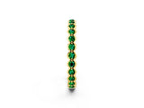 Yellow gold Round Emerald Bezel Set Eternity Band_9