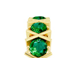 Yellow gold Round Emerald Channel Set Band with X-Prong Detail_11