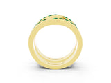 Yellow gold Round Emerald Channel-Set Chevron Band_9