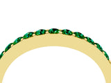 Yellow gold Round Emerald Curved Wedding Band with Channel Setting_10