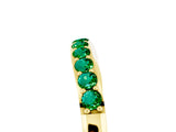 Yellow gold Round Emerald Curved Wedding Band with Channel Setting_11