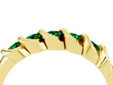 Yellow gold Round Emerald Eternity Band with Twist Prong Setting_10