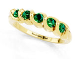 Yellow gold Round Emerald Eternity Band with Twist Prong Setting_7