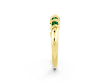 Yellow gold Round Emerald Eternity Band with Twist Prong Setting_8