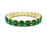 Yellow gold Round Emerald Eternity Band with U-Prong Setting_30