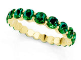 Yellow gold Round Emerald Eternity Band with U-Prong Setting_31