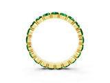 Yellow gold Round Emerald Eternity Band with U-Prong Setting_33