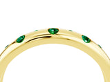 Yellow gold Round Emerald Flush-Set Comfort Fit Band_10