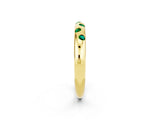 Yellow gold Round Emerald Flush-Set Comfort Fit Band_8