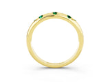 Yellow gold Round Emerald Flush-Set Comfort Fit Band_9