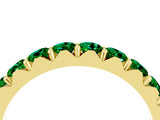 Yellow gold Round Emerald Half Eternity Band with Classic Prong Setting_10