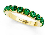 Yellow gold Round Emerald Half Eternity Band with Classic Prong Setting_7