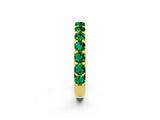 Yellow gold Round Emerald Half Eternity Band with Classic Prong Setting_8