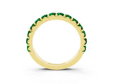 Yellow gold Round Emerald Half Eternity Band with Classic Prong Setting_9